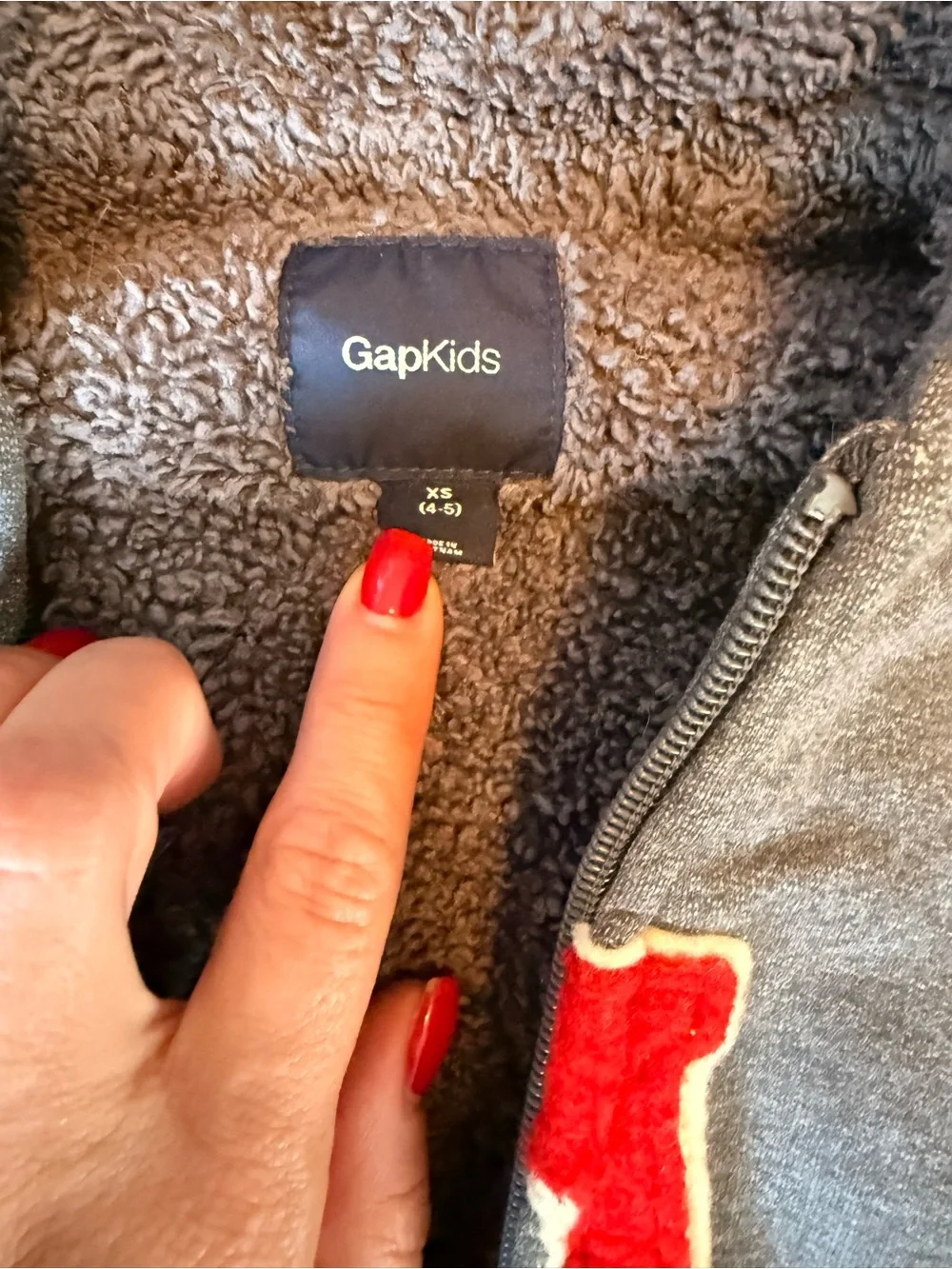GAP Charcoal Hoodie with Red Logo